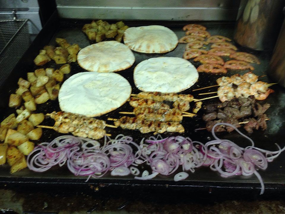 The grill line in the kitchen